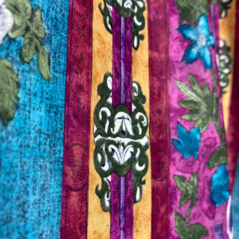 Vintage Granada House Dress 3X Turquoise Floral Muumuu Lounger Pocket Grannycore - Picture 5 of 8